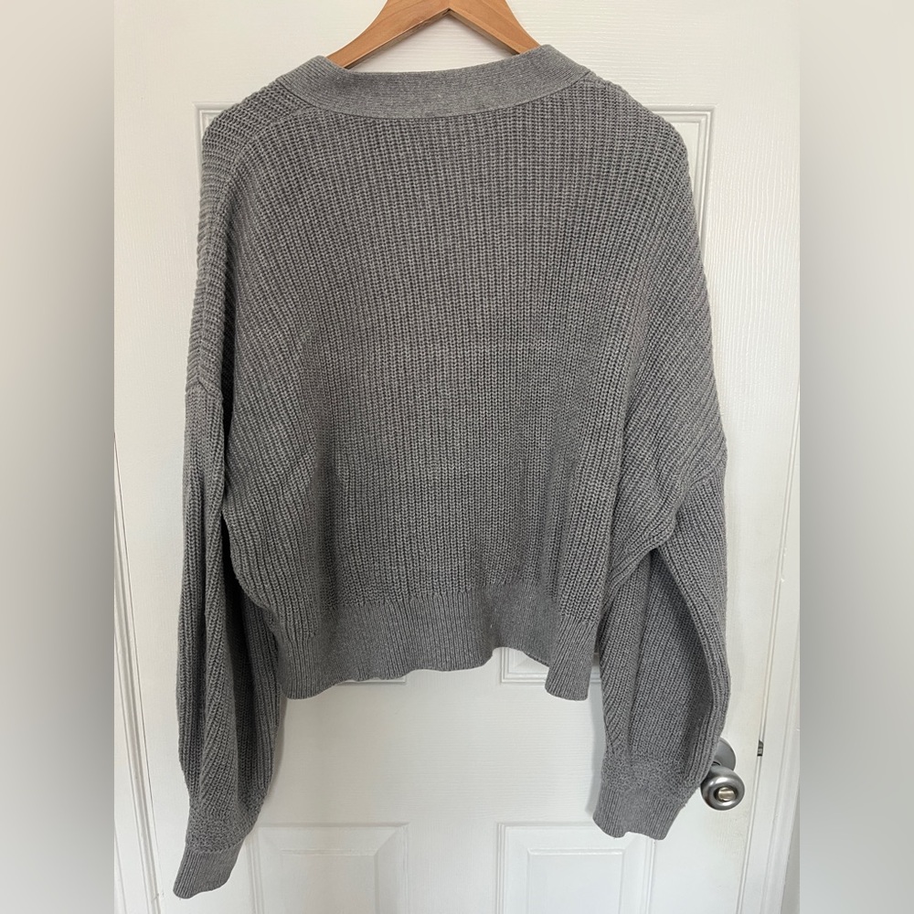 & Other Stories Slouchy Gray Cotton Cardigan - Picture 3 of 3